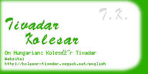 tivadar kolesar business card